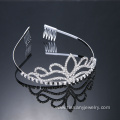 Crystal Tiara Wedding Crown Silver Plated